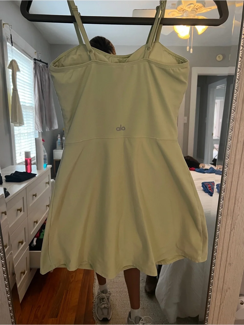 ALO Yoga Light Green Spaghetti Strap Mini Dress